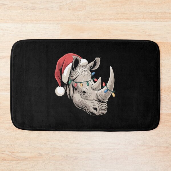 Item preview, Christmas Rhino with Santa Hat designed and sold by jkrphoto.