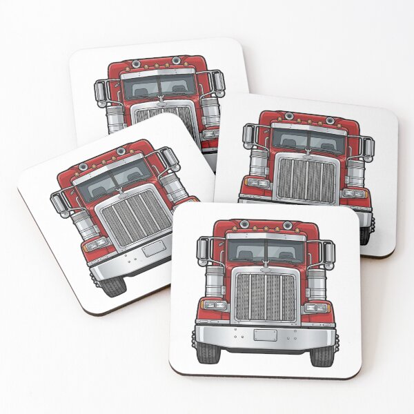 Item preview, Classic Red American Semi Truck with Eagle Hood Ornament designed and sold by Late Theory.