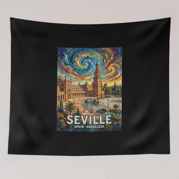 Item preview,  Seville Vintage Travel Poster Poster | Plaza de España Andalusia City designed and sold by dudelinart.