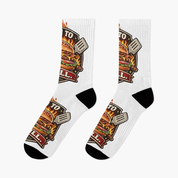 Item preview, Born To Grill: BBQ Flame Motivation Lifestyle Badge Design designed and sold by irfanshikh.