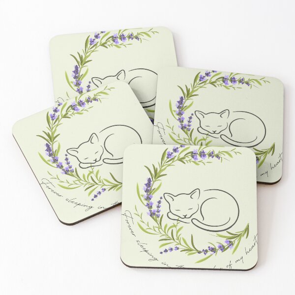 Item preview, Comforting Cat Memorial Lavender Line Art Gift designed and sold by Paw-Soul.