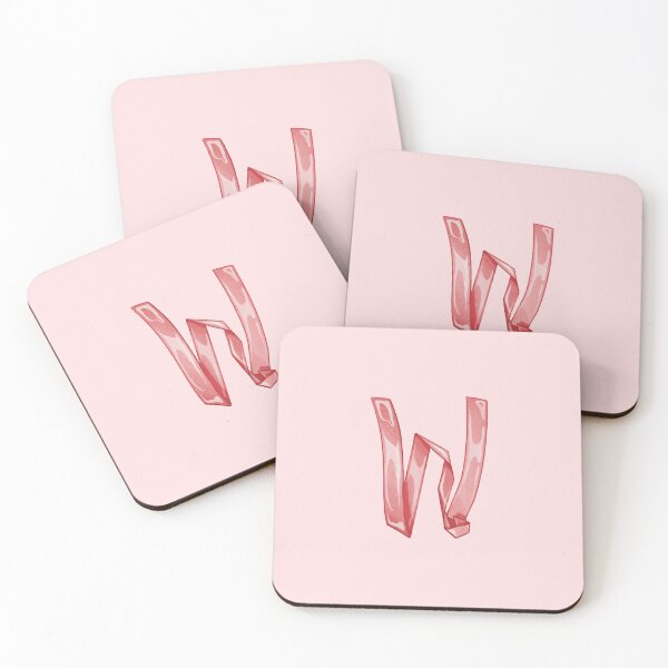 Item preview, Pink Ribbon Lettering, Letter W , alphabet typography designed and sold by 1centimetersqd.