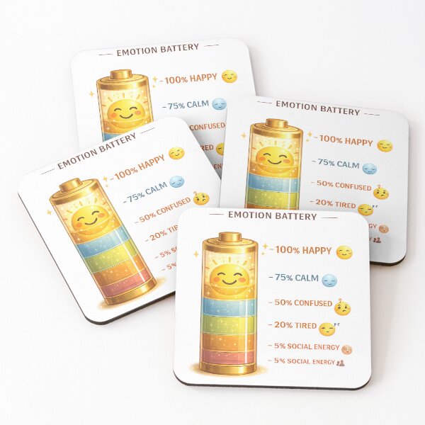Item preview, Emotion battery - measuring feelings in colors designed and sold by Side Quest Co..
