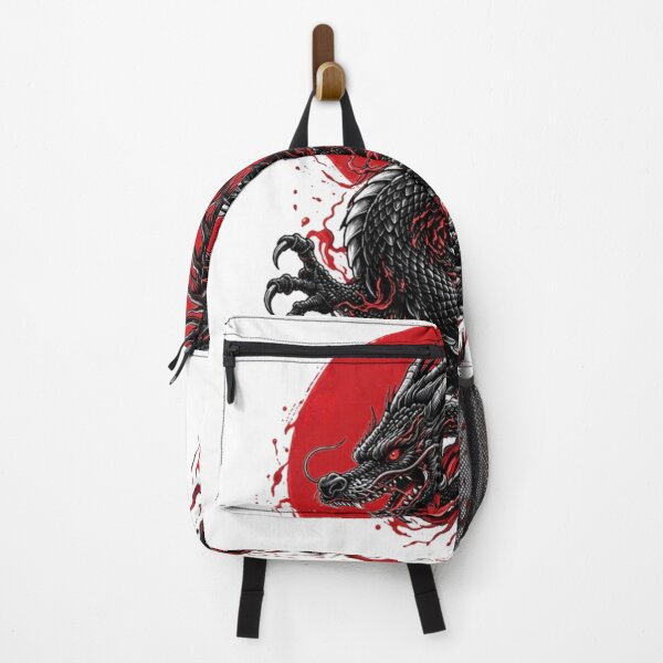 Item preview, Japanese Black Dragon with Red Sun Tattoo Art designed and sold by PatternPopp.