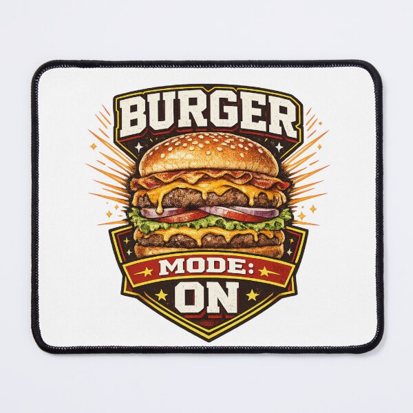 Item preview, Burger Mode On: Activation Badge Gaming Lifestyle Motivation designed and sold by irfanshikh.