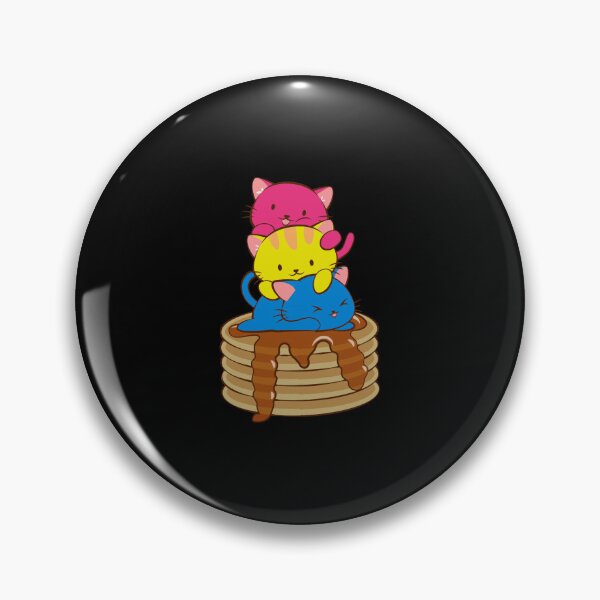 Item preview, pansexual pride flag kawaii cats on pancakes designed and sold by jeffwend.