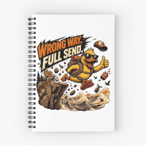 Item preview, Wrong Way Full Send Funny Hiking Duck Comic designed and sold by Cavalier-org.