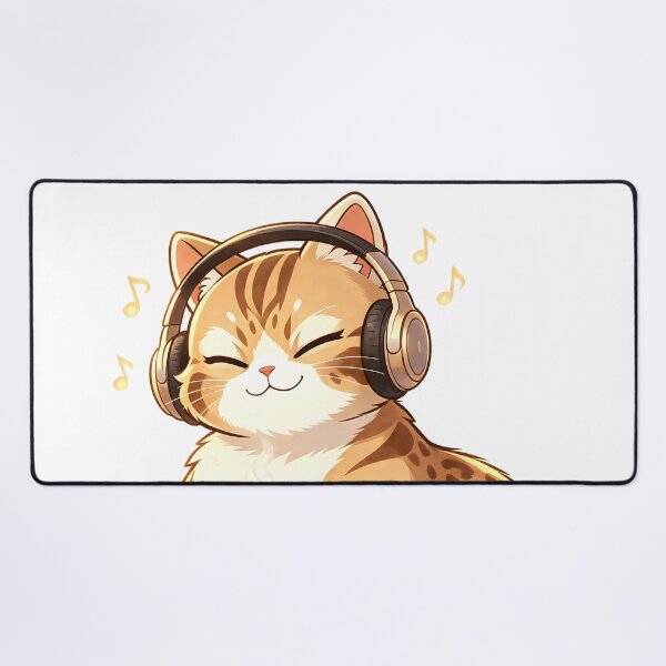 Item preview, Cozy Vibes - Felis Nigripes Cat Listening to Music with Coffee designed and sold by ABYSSLAB.