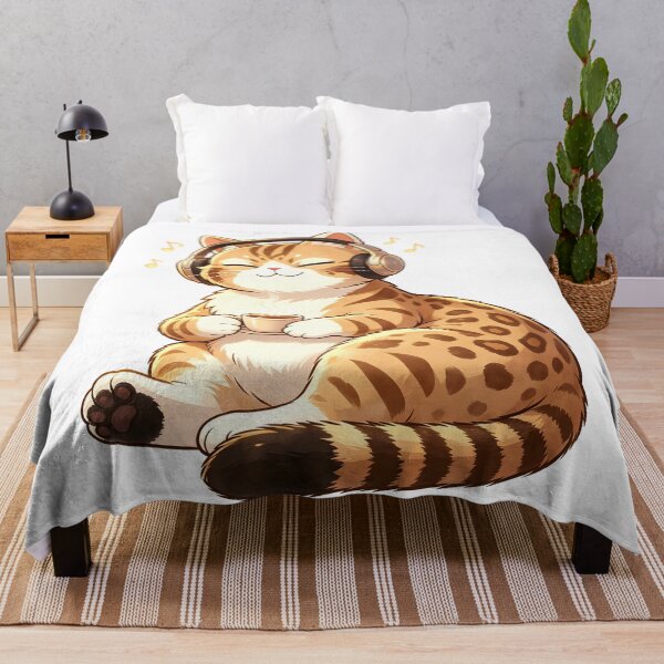 Item preview, Cozy Vibes - Felis Nigripes Cat Listening to Music with Coffee designed and sold by ABYSSLAB.