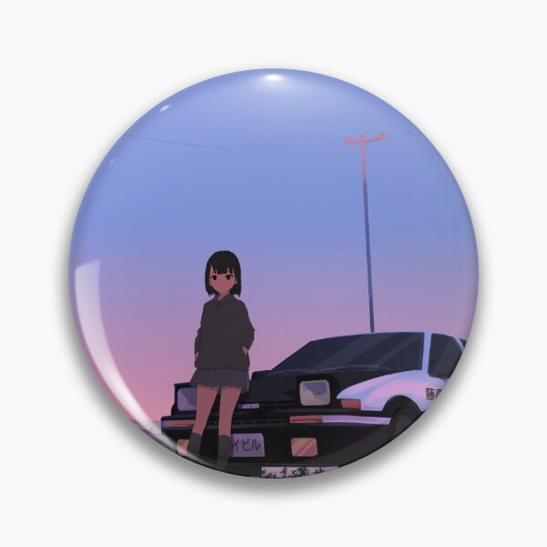 Item preview, Anime Girl with AE86 Trueno at Sunset designed and sold by ButimarArt.
