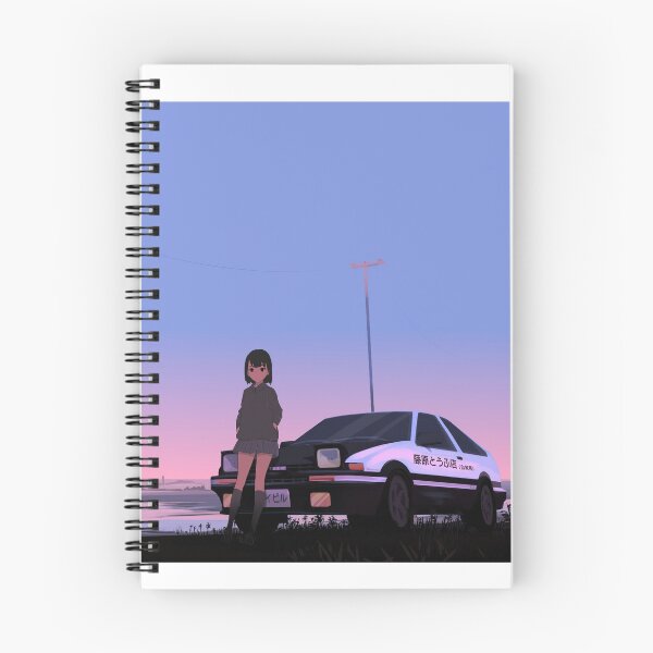 Item preview, Anime Girl with AE86 Trueno at Sunset designed and sold by ButimarArt.
