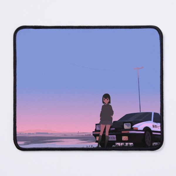 Item preview, Anime Girl with AE86 Trueno at Sunset designed and sold by ButimarArt.