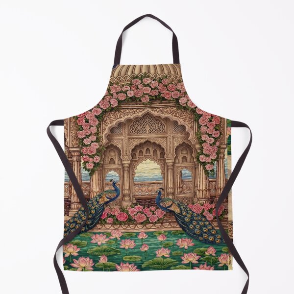 Item preview, Royal Peacock Palace Art Print – Indian Mughal Garden Illustration with Lotus Pond, Taj Mahal Inspired Vintage Architecture Wall Art Decor designed and sold by RSDigitalPrintDesign.