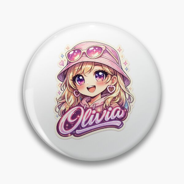 Item preview, Olivia – Cute Kawaii Girl Name Mascot designed and sold by AlexLineArt.