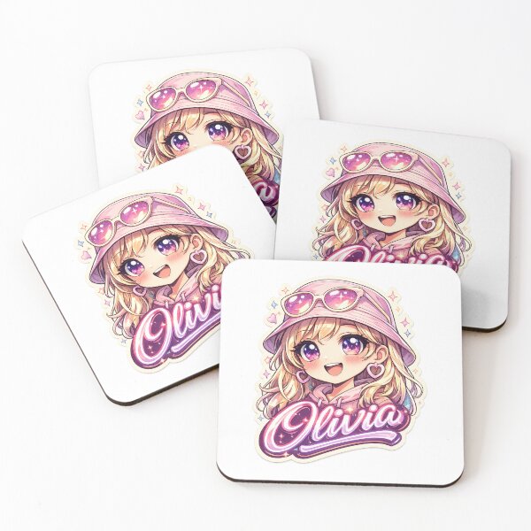 Item preview, Olivia – Cute Kawaii Girl Name Mascot designed and sold by AlexLineArt.