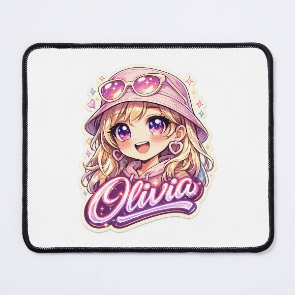 Item preview, Olivia – Cute Kawaii Girl Name Mascot designed and sold by AlexLineArt.
