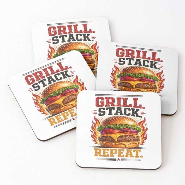 Item preview, Grill Stack Repeat: Lifestyle Ritual Motivation Circular Badge designed and sold by irfanshikh.