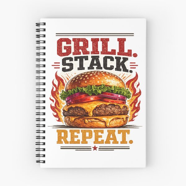 Item preview, Grill Stack Repeat: Lifestyle Ritual Motivation Circular Badge designed and sold by irfanshikh.