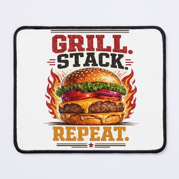 Item preview, Grill Stack Repeat: Lifestyle Ritual Motivation Circular Badge designed and sold by irfanshikh.