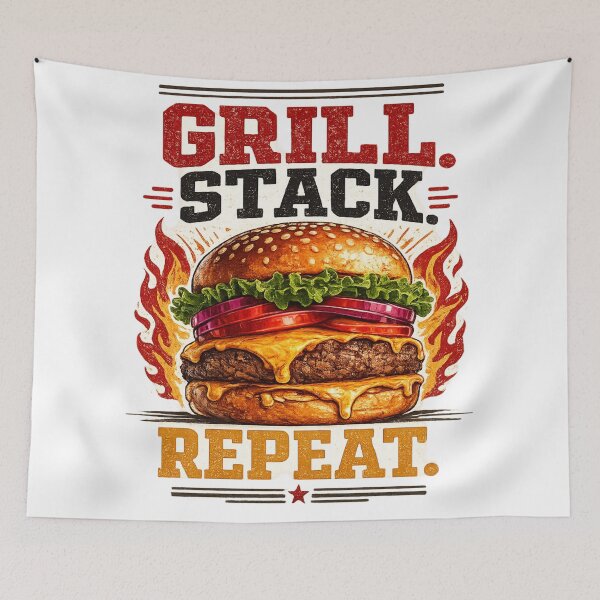 Item preview, Grill Stack Repeat: Lifestyle Ritual Motivation Circular Badge designed and sold by irfanshikh.