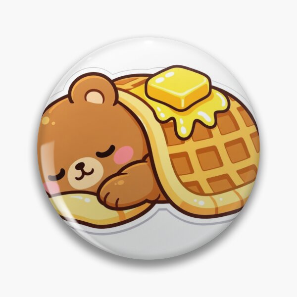 Item preview, Cute Bear Waffle - Kawaii Sleeping Cub Sweet Breakfast Sticker designed and sold by AuraArtistica.