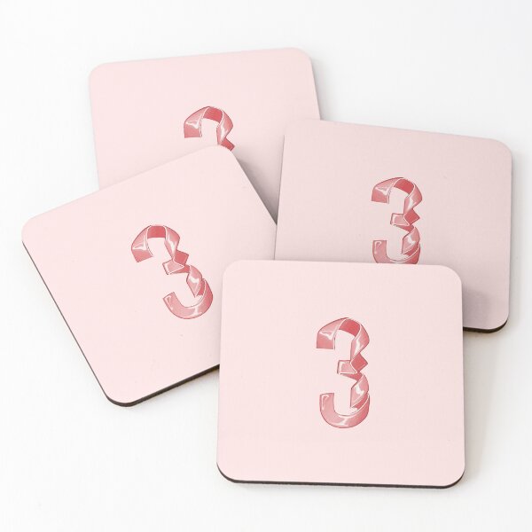 Item preview, Pink Ribbon Lettering, Number 3, alphabet typography  designed and sold by 1centimetersqd.