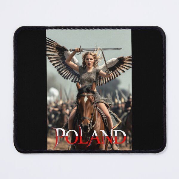 Item preview, Winged Warrior Woman Twin Swords on the Battlefield | Poland Fantasy Art designed and sold by Amber Sky Creations.