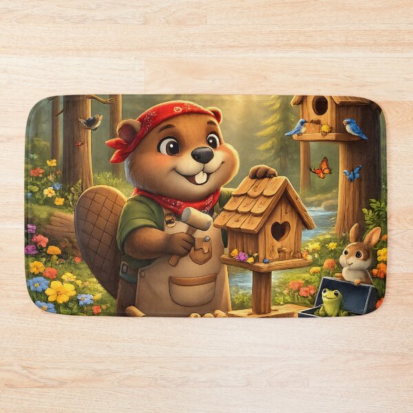 Item preview, Happy Beaver Adventures – Beaver Builds a Birdhouse designed and sold by Clothes With Smiling Animals Walt Gral.