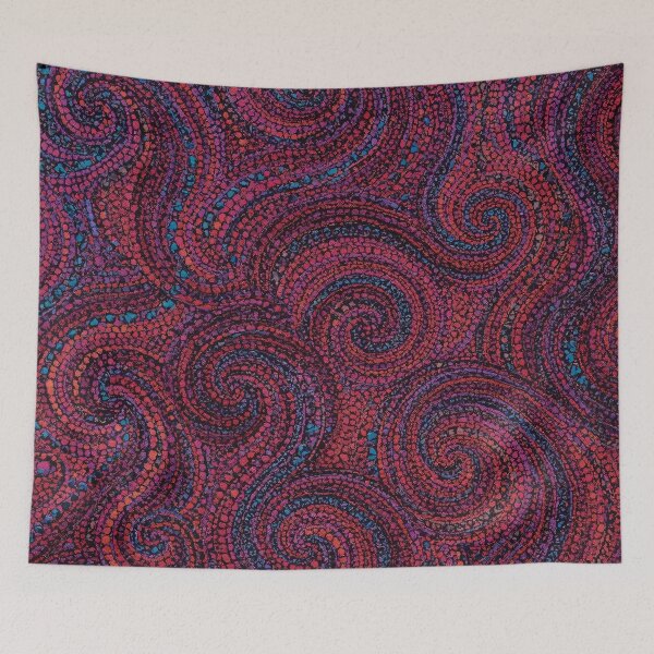 Item preview, Crimson Dreamtime Spiral Dot Pattern designed and sold by GrinGalore.