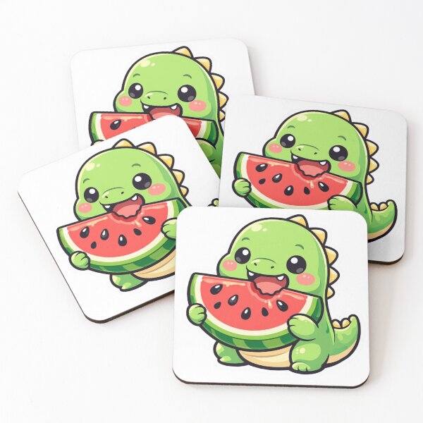 Item preview, Cute Dino Watermelon - Kawaii Dinosaur Fruit Sticker designed and sold by AuraArtistica.