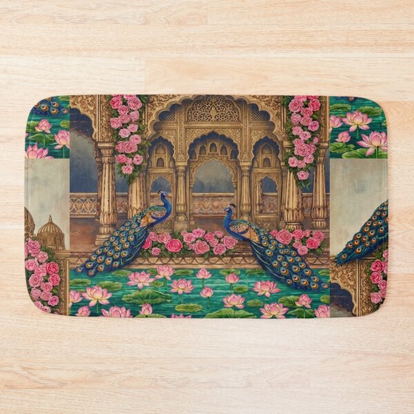 Item preview, Royal Peacock Palace Art Print — Taj‑Inspired Mughal Garden Illustration | Gift for Her, Living Room & Bedroom Wall Art designed and sold by RSDigitalPrintDesign.