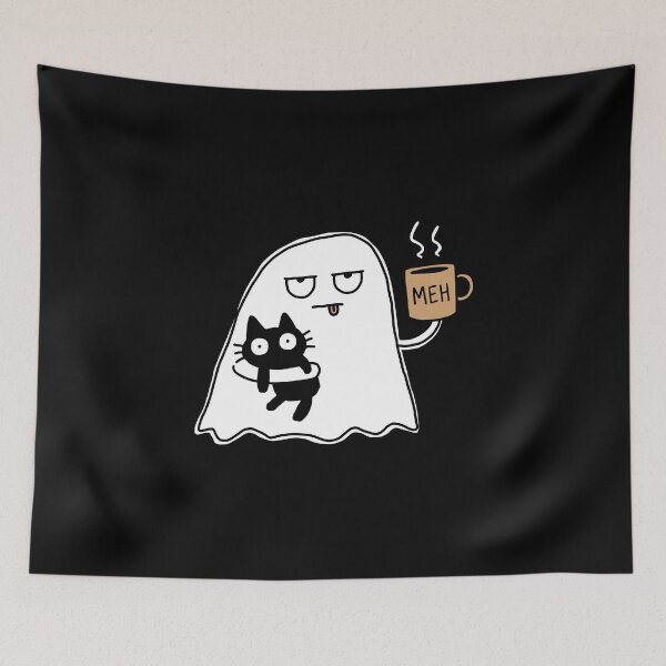 Item preview, Ghost Cat Spooky Black Cat Coffee designed and sold by NQArtist.