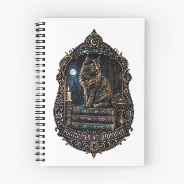 Item preview, Footnotes at Midnight Gothic Cat designed and sold by Soft Panic Studio.