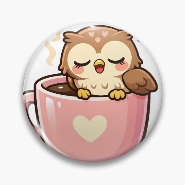 Item preview, Cute Owl Coffee - Kawaii Sleepy Owl Coffee Cup Sticker designed and sold by AuraArtistica.