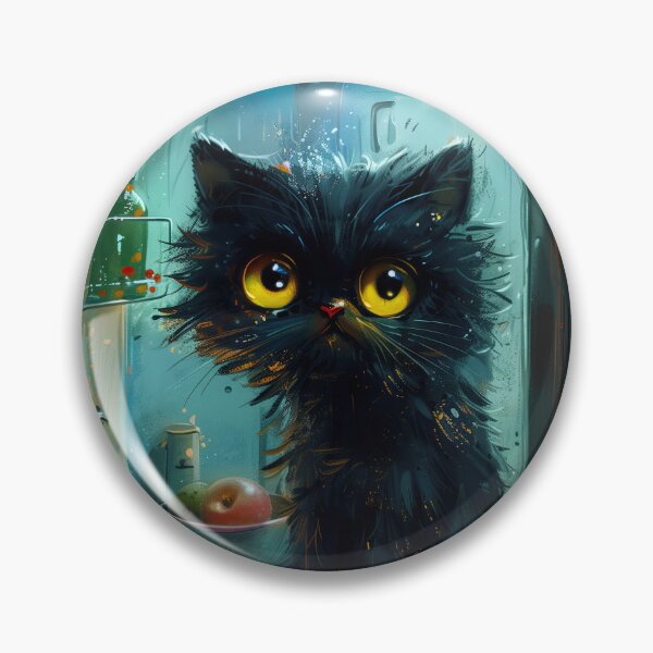 Item preview, Tiny Midnight Fridge Cat designed and sold by Erika Kaisersot.