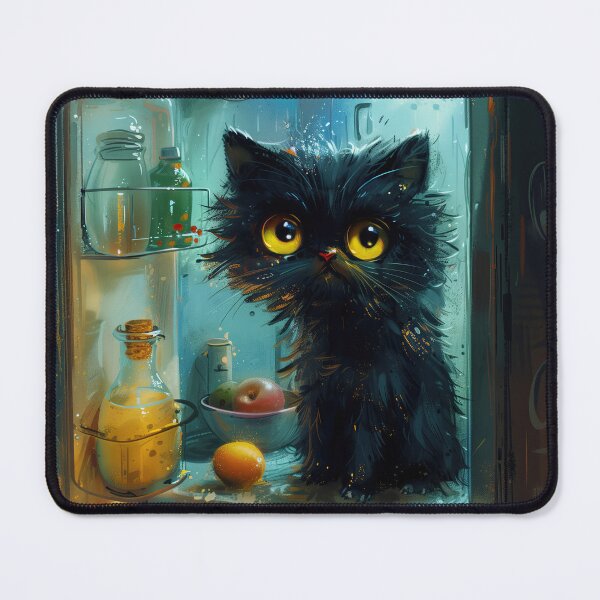 Item preview, Tiny Midnight Fridge Cat designed and sold by Erika Kaisersot.