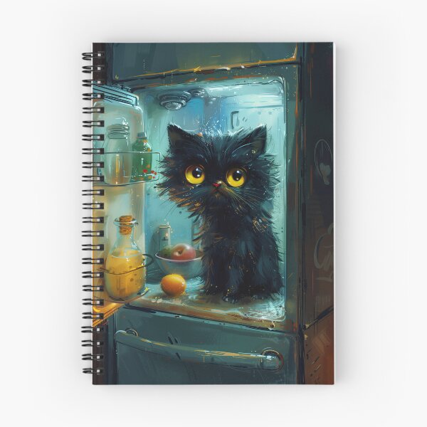 Item preview, Tiny Midnight Fridge Cat designed and sold by Erika Kaisersot.