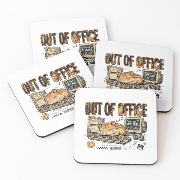 Item preview, Out of Office Status Offline Sleeping Hamster Retro Workspace T-Shirt designed and sold by Arextr.