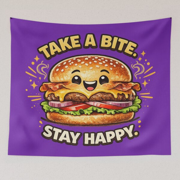 Item preview, Take A Bite Stay Happy: Wellness Happiness Motivation Design designed and sold by irfanshikh.