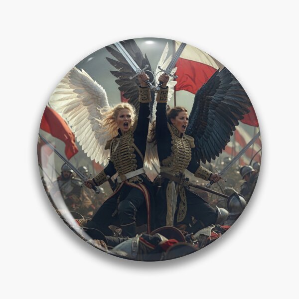 Item preview, Two Winged Hussar Warrior Angels Over the Battlefield | Poland Epic Fantasy designed and sold by Amber Sky Creations.
