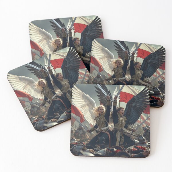 Item preview, Two Winged Hussar Warrior Angels Over the Battlefield | Poland Epic Fantasy designed and sold by Amber Sky Creations.