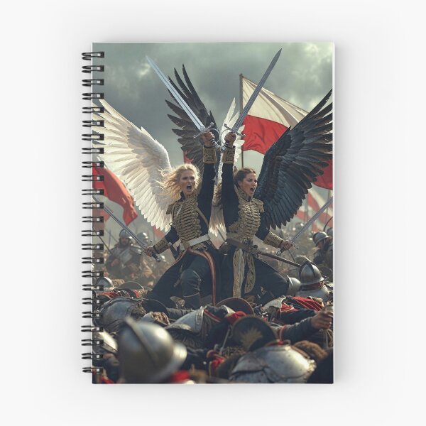 Item preview, Two Winged Hussar Warrior Angels Over the Battlefield | Poland Epic Fantasy designed and sold by Amber Sky Creations.