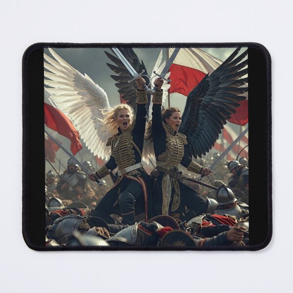 Item preview, Two Winged Hussar Warrior Angels Over the Battlefield | Poland Epic Fantasy designed and sold by Amber Sky Creations.