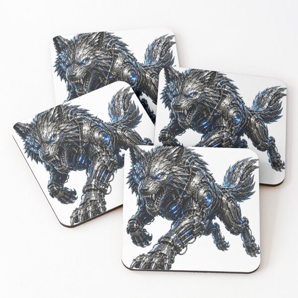 Item preview, Steel Wolf V5 – Cybernetic Mechanical Wolf | Industrial Metal Beast | Futuristic Robotic Wolf T-Shirt designed and sold by SteelCoat Studio.