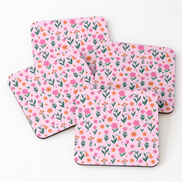 Item preview, pattern with pink and red flowers designed and sold by burbura.