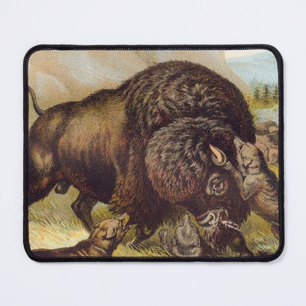 Item preview, Vintage Buffalo illustration art designed and sold by Vintage Designs +.