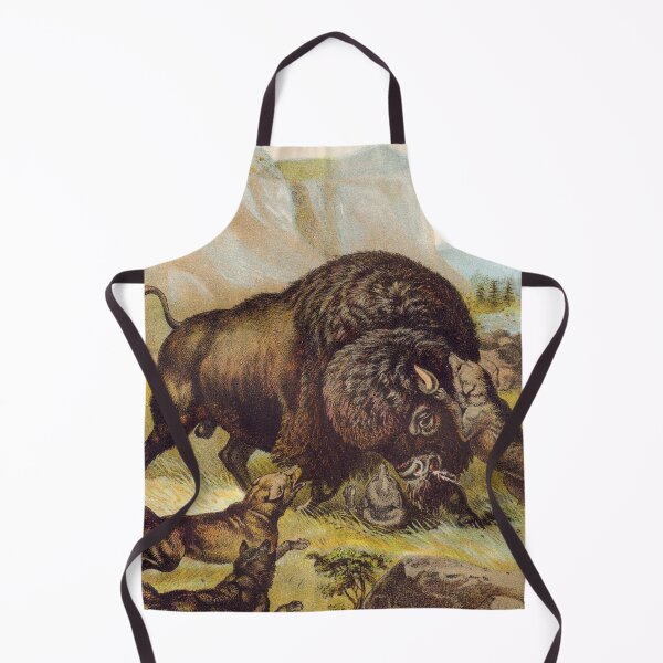 Item preview, Vintage Buffalo illustration art designed and sold by Vintage Designs +.