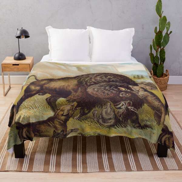 Item preview, Vintage Buffalo illustration art designed and sold by Vintage Designs +.