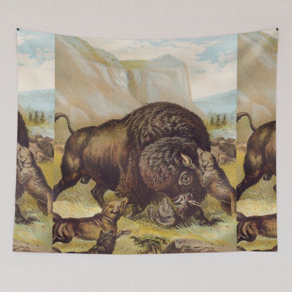 Item preview, Vintage Buffalo illustration art designed and sold by Vintage Designs +.