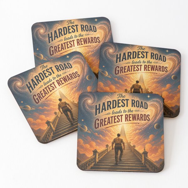 Item preview, The Hardest Road Leads to the Greatest Rewards | Motivational Vintage Art designed and sold by Krystek-Studio .